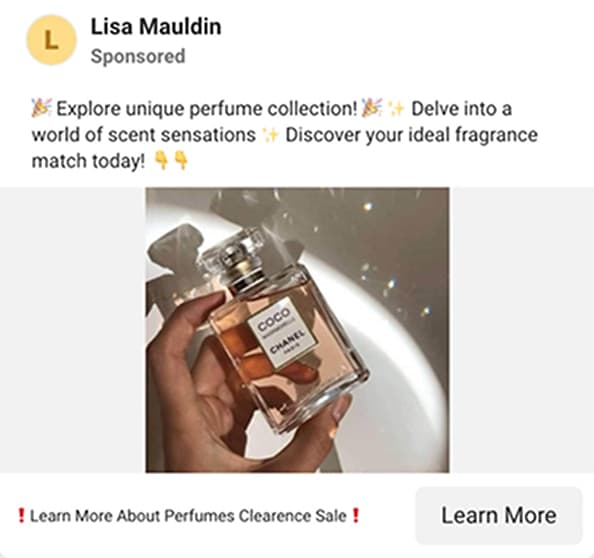 Fraud screenshot — lisa-maudlin-scam