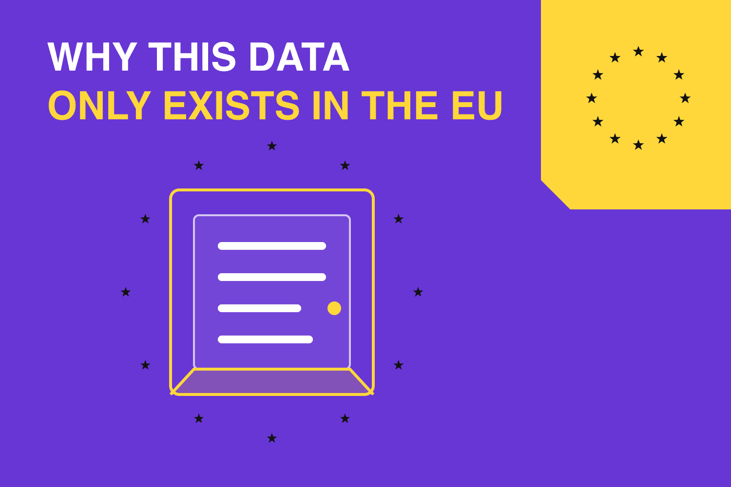 Editorial icon of a public transparency record surrounded by the twelve stars of the European Union.